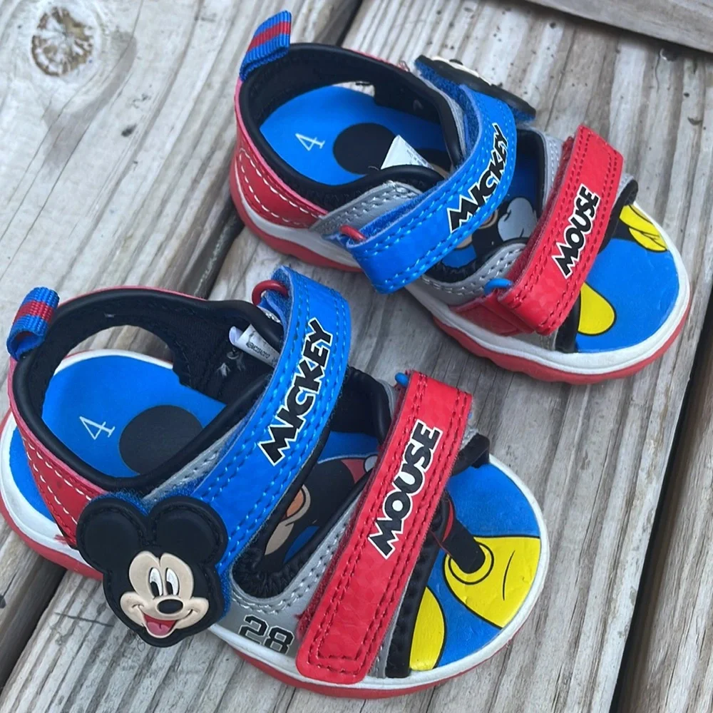 Disney Mickey Mouse Toddler Sandals Size 4 Blue Red